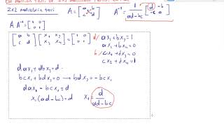 26 Lineer cebir  Bir matrisin tersi ve 2X2 matrislerin tersini bulmak [upl. by Aubrie896]