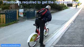 Trondheims Trampe Bicycle Lift Assistance for cyclists climbing one of Norways steep hills [upl. by Rosenstein]