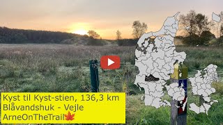 VANDRETUR Kyst til Kyststien BlåvandshukVejle 1363 km video med rute og billeder [upl. by Danyluk124]