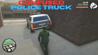 GTA San Andreas  Definitive Edition  quotGlitchquot Confused NPC Police Truck [upl. by Monie467]