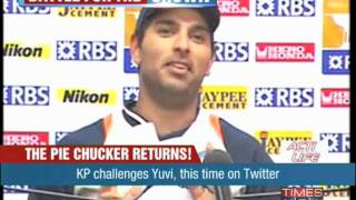 Yuvraj and Pietersen exchange online banter [upl. by Messing]