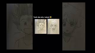 💚💙 anime animedrawing gon killua hxh hunterxhunter gonfreecss killuazoldyck [upl. by Roda]