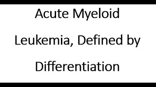 Acute Myeloid Leukemia Defined by Differentiation WHO 2022 [upl. by Hawthorn912]