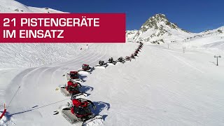 Ausfahrt Pistengeräte Ischgl März 2019 Silvretta Arena Pistenbully Samnaun [upl. by Adlihtam82]