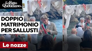 Doppie nozze per Alessandro Sallusti e Patrizia Groppelli sposati prima da Sala poi da Porro [upl. by Ayiotal321]