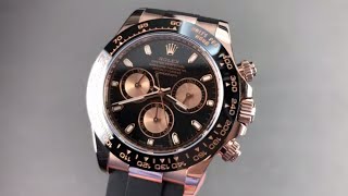 Rolex Daytona Ceramic Rose Gold Oysterflex Strap 116515LN Rose Gold Rolex Watch Review [upl. by Baillieu282]