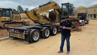 How to LOAD and SECURE properly EXCAVATOR to lowboy trailer [upl. by Oicangi]