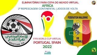 Eliminatórias Africanas Virtual  2ª Repescagem Egito x Mali  Jogo de Volta PES21 [upl. by Phillie]