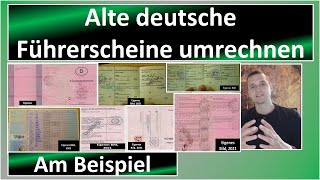 Alte deutsche Führerscheine umrechnen wie die Fahrerlaubnisbehörde Beispiel DDR BRD [upl. by Nellahs142]