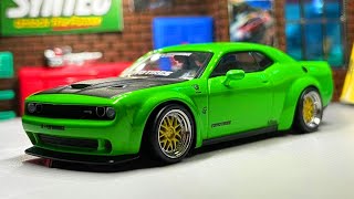 Unboxing amp Showcase Tarmac WorksGlobal64 Liberty Walk Dodge Challenger SRT Hellcat [upl. by Ydahs]