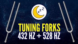 9 HOURS 432 Hz  528 Hz Tuning Forks Reiki Music Sleep Aid 😴 [upl. by Mcdermott]