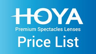 Hoya Lenses Price List  Premium Spectacles Glasses Japanese Glasses [upl. by Tillford]