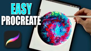 EASY Abstract Illustration in Procreate shorts [upl. by Emolas]