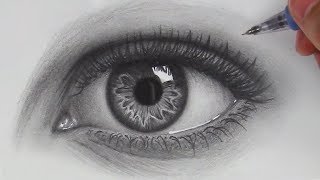 How to Draw Hyper Realistic Eyes  Step by Step [upl. by Lord251]