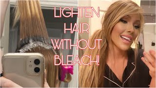 HOW TO LIGHTEN YOUR HAIR WITHOUT BLEACH  DIY AT HOME [upl. by Swetiana]