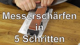 Messer schärfen auf Schleifsteinen in 5 Schritten  Anleitung Messer richtig scharf schleifen [upl. by Pember]