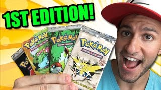 100 1ST EDITION RARE OLD SCHOOL POKEMON CARD BOOSTER PACKS OPENING [upl. by Belva]