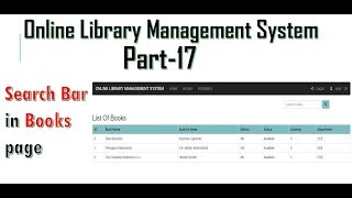 Library management system part17 Add Search Bar with search glyphicon in Books page with bootstrap [upl. by Gustin]