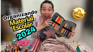 ARRUMANDO MEU MATERIAL ESCOLAR 2024  aninhasantosoficial voltasasaulas [upl. by Zurn]