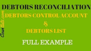 Debtors Reconciliation  Debtors Control Account and Debtors List  Full Example [upl. by Letreece673]