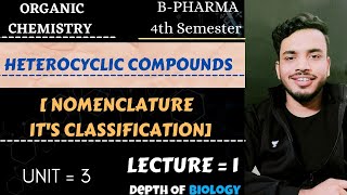 heterocyclic compounds nomenclature and classification  heterocyclic compounds unit 3 sgsir [upl. by Elleinahc]