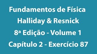 Fundamentos de Física  Halliday e Resnick  8ª Edição  Volume 1  Capítulo 2  Exercício 87 [upl. by Nilatak]