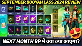 NEXT SEPTEMBER MONTH BOOYAH PASS 2024 FREE FIRE NEW ELITE PASS SEASON 21 FULL REVIEW BUNDLE FF EMOTE [upl. by Aber]