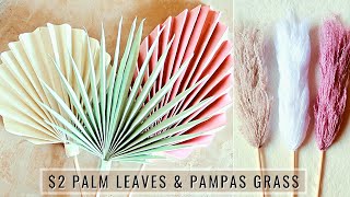 DIY Dollar Tree Paper Palm Leaves amp Pampas Grass  Home Decor [upl. by Neyugn]