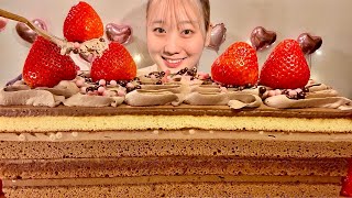 ASMR Chocolate Cake【Mukbang Eating Sounds】【English subtitles】 [upl. by Whiting]