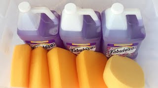 💜 ASMR GALLONS OF FABULOSO SPONGE SQUEEZING 💜 [upl. by Repsihw]