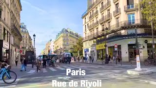 Paris city walks Rue de Rivoli Paris France 4K [upl. by Akym760]