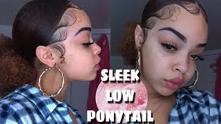 EASY SLEEK LOW PONYTAIL  Natural Hair [upl. by Adnamma]