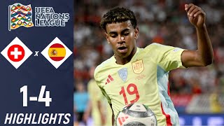 Switzerland vs Spain 14 Highlights UEFA Nations League 202425 [upl. by Geanine812]