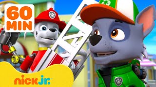 PAW Patrols BIGGEST Moments w Marshall amp Rocky 🚒 1 Hour Compilation  Nick Jr [upl. by Giark]