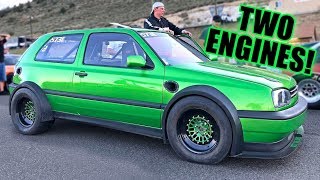 This VW Golf Makes 1600 HORSEPOWER Twin Engine amp Twin Turbo [upl. by Galer]