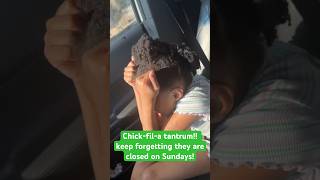 ChickFila closed on Sundays chickfila chickfilamukbang chicken foodie shorts funny tantrum [upl. by Lehsar]