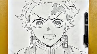 How to Draw TANJIRO Rage  Kimetsu no Yaiba [upl. by Ramo]