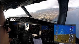 Boeing 737 MAX 8  Landing in Funchal Madeira  cockpit view [upl. by Norrag]